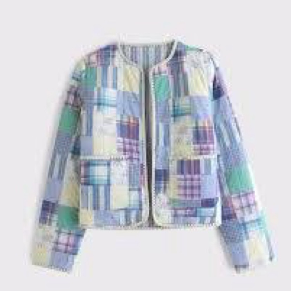 Abercrombie & Fitch Multicolor Patchwork Bomber Jacket